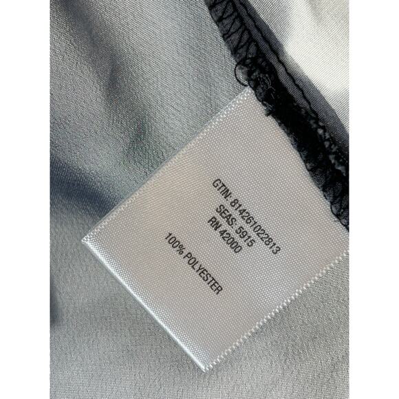 Nicki‎ Minaj Hi-Low Sheer Button-Up Blouse Black White Women’s Size Large - Picture 10 of 10